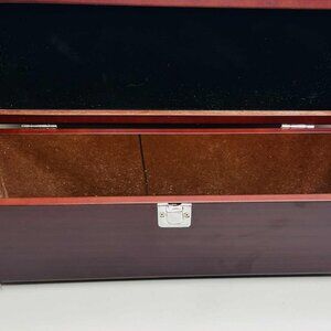 Vintage Mahogany Style Wooden Box Silver Feet Hardware